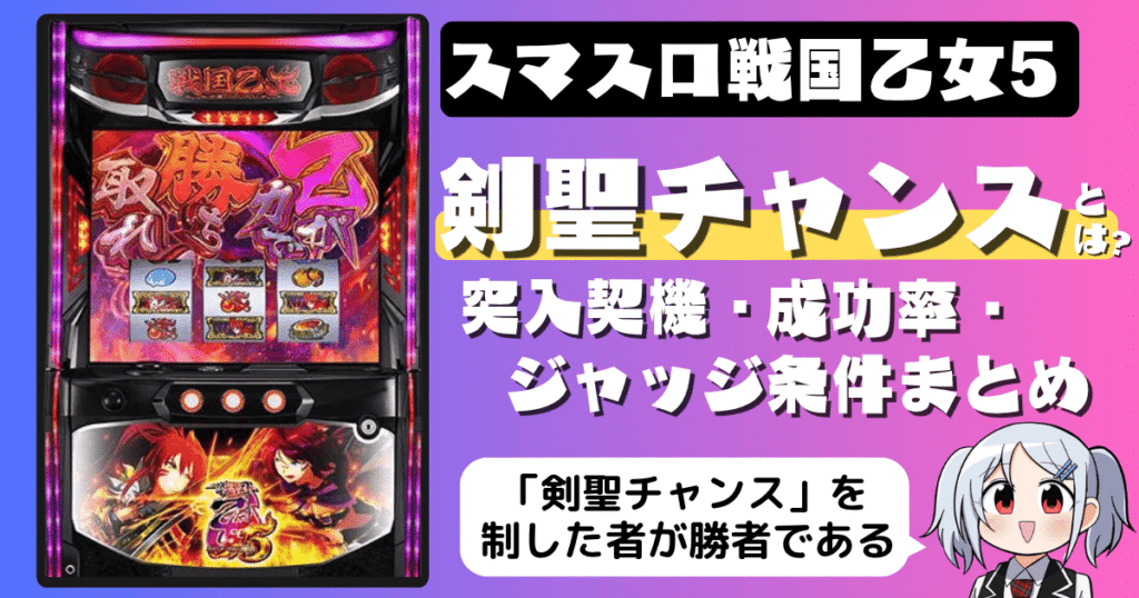 スマスロ戦国乙女5の剣聖チャンスとは？突入契機・成功率・ジャッジ条件まとめ