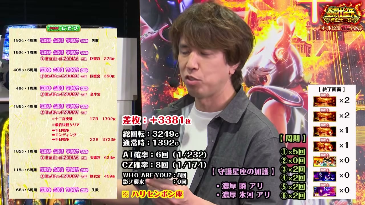 L聖闘士星矢 黄金十二宮の設定2の台のデータ